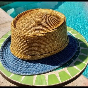 Daniele Meucci  Italian straw and denim bucket hat